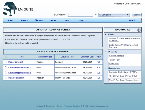 LMI Suite screenshot of home page